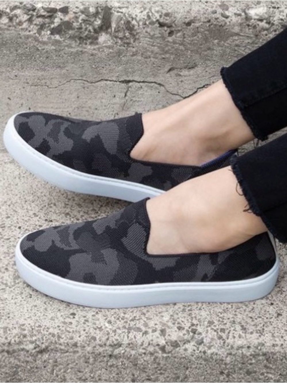 Rothy’s Slip on Sneaker in Grey Camo